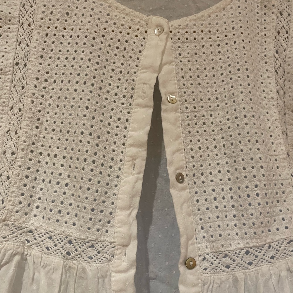 Zara White Textured Top